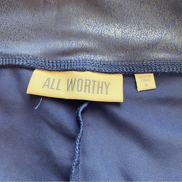 All Worthy by Hunter McGrady Navy Blue The Ultimate Faux Leather Leggings - Picture 8 of 9